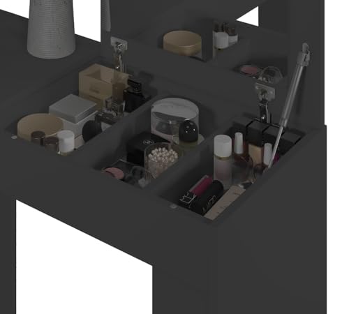 Penteadeira Escrivaninha Preto Com Espelho ST Plus Milani Store