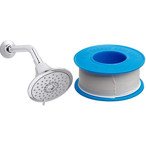 Kohler K-22169-G-CP Forte 1.75 GPM Multifunction Showerhead & Dixon Valve TTB75 PTFE Industrial Sealant Tape, -212 to 500 Degree F Temperature Range, 3.5mil Thick, 520" Length, 3/4" Width, White