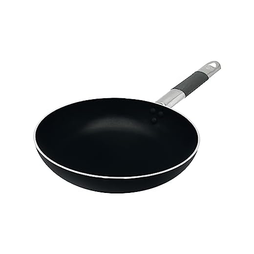 Pentole Agnelli ALSC111BBSSC24 Alblack Padella Svasata Bassa Saltare, in Alluminio, con Manico Tubolare in Acciaio Inossidabile ”Cool”, 24 cm, Nero