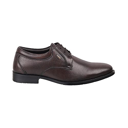 Image of Metro Men's Faux Leather Texture Panel Stylish Lace-up Formal Shoes