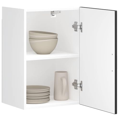 Gecheer Mueble de Pared de Cocina Porto Madera contrachapada Negra Aparador Comedor,Mueble Auxiliar,Alacena de Cocina Estantería de Cocina,Muebles de Cocina TY-5