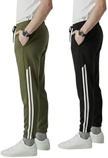 F GALLERY Men's Platinum Set of 2 Trackpants Lycra Joggers | 280 GSM Stretchable Track Pants for Gym & Casual Wear | High ... Price In India