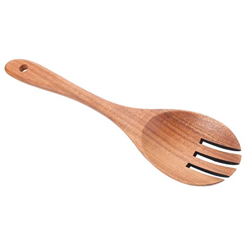 PRETYZOOM Salad Fork Tongs Kitchen Utensil for Salad Fruit and Dessert Serving Premium Wood Material for Easy Mixing and Tossing