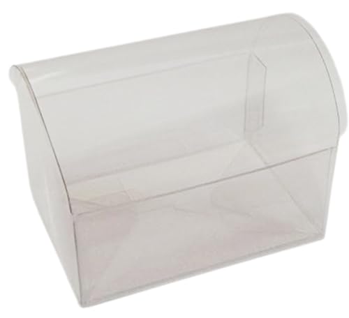 Puntocasastore Scatole Bomboniere Pieghevoli Trasparenti Pvc Confezione Regalo Contenitore Portaconfetti Plastica Astuccio Multiuso (20 Pz, Bauletto 1