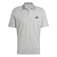 adidas Sportswear Small Logo Men's Piqué Polo Shirt, Medium Grey Heather, Medium