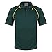 Price comparison product image Boronia Mens Quick Dry Sports Polo Shirts (Green/Gold, XX-Large (46" Chest))