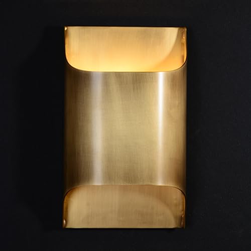Image of Luther Brass Wall Sconce, Dual Up and Down Light Fixture for Bedroom, Living Room or Hotel, Antique Brushed Brass Finish