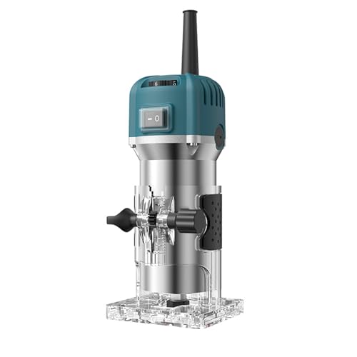 Fresadora de Madera, Weytoll Recortadora Manual Eléctrica con 6 Velocidades Variables, Fresadora Eléctrica de Cable, 33000 RPM, 800 W, 220 V con 15 Puntas de Enrutador de 1/4 Pulgadas