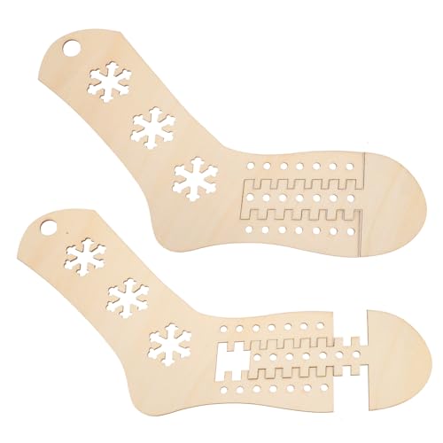 LOLIPPYY 2Piezas Bloqueadores de Calcetines de Madera Bricolaje Calcetines Herramientas Prácticas Tejer y Crochetar