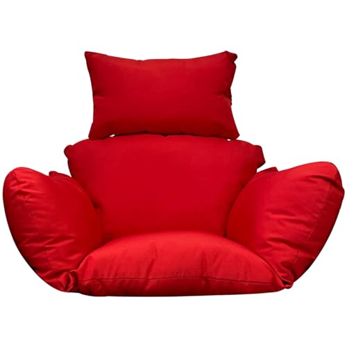 Coussin de fauteuil œuf suspendu rouge pour soulager le dos avec appui-tête et assise lavable