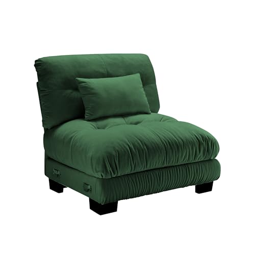 Image of SoarFlash Velvet Sectional Middle Position Sofa, Green