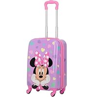 FUL Disney Minnie Mouse 21 Inch Kids Carry On Luggage, Hardshell Rolling Suitcase with Spinner Wheels
