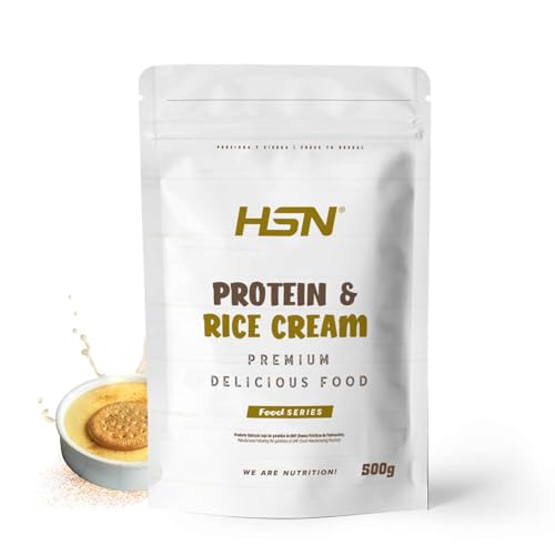 HSN Crema de Arroz Proteica | Natillas 500g = 10 Tomas por Envase | Whey + Caseína + Harina de Arroz Pregelatinizada | Sin Azúcares Añadidos | No-GMO, Vegetariano, Sin Gluten