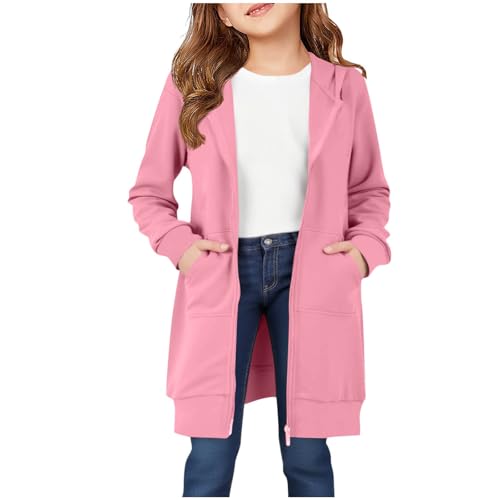 Hoodies For Teen Girls - Fleece Long Zip Up Sweatshirt Jacket, Fall Winter Fashion Outfits, Kids Clothing 5-14 Years