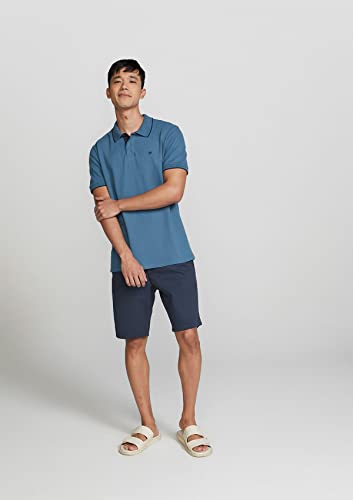 Camisa Polo Básica Masculina Em Malha Piquet Com Bordado Azul Médio P
