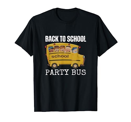 Autobús de fiesta de regreso a clases. autobús escolar. Camiseta