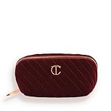 Charlotte Tilbury Medium Travel Makeup Bag of My Dreams - Quilted Velvet Skincare, Fragrance & Cosmetic Organizer with 3 Compartments & Zip Pocket - Iconic Night Crimson Toiletry Bag