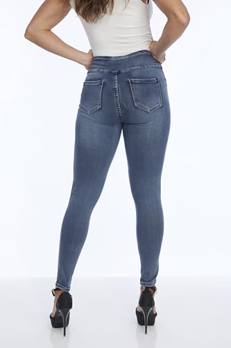 LIOR PARIS Women’s Classic Jane Skinny Jeans Ultra Stretch Denim Pull-On Waistband Super Skinny Fit Functional Back Pockets3