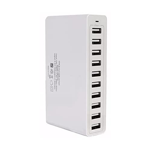 Station de chargement USB 10 ports 60W noire pour mobiles