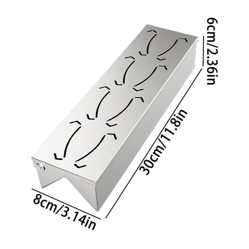 Caja ahumadora para parrilla, caja de ahumador resistente, accesorios de parrilla de acero inoxidable con práctica tapa de bisagra para una máxima producción de humos - imagen 6