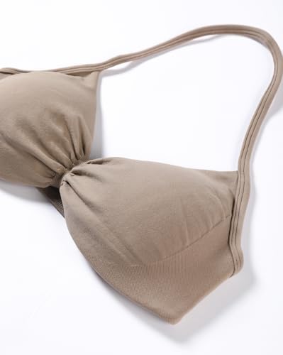 Image of AUROLA Influence Strappy Bra Sports Bras for Women, Backless Padded Impact Strappy Bra Workout Gym Yoga with Removable Cups