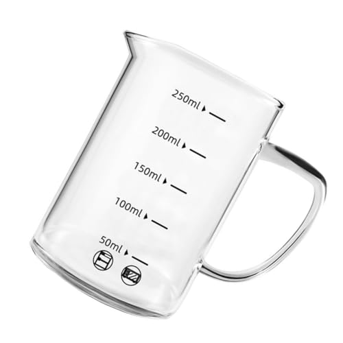 TOPBATHY Tasse Verre Transparente Avec Échelle Graduée Résistante Chaleur Jusqu à Bec Verseur Anti-éclaboussures Pour Mesurer Lait Café Et Boissons Chaudes