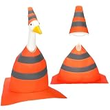Geyoga Halloween Goose Outfit Traffic Cone Goose Costume Roadblock Construction Outfit and Hat Funny Traffic Cone Cosplay Costume for 23 Inch Halloween Decoration
