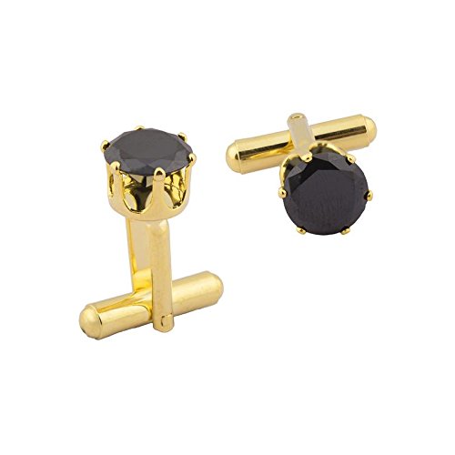 Shining Jewel Gold Plated Design Fancy American Daimond Cufflinks For Men (SJ_7075)-image-10