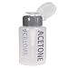 Beauticom 6 Oz Push Down Acetone Dispenser - Clear Bottle- Labeled