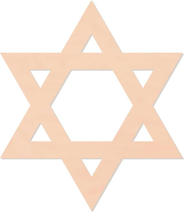 Scribbles Star of David Wood Decorations, Jewish Arts and Crafts Jewish Craft Kits Jewish Symbols 4 Inches, Pack of 12, Natural Plywood (Star of David