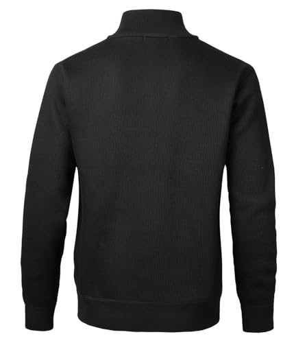 Men's Quarter Zip Sweaters Long Sleeve Fleece Knitted Pullover Casual 1/4 Zip Up Turtleneck Polo Sweatshirts2