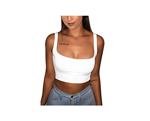 Sexy Women Strappy Tanks Vest Crop Top Summer Sleeveless Slash Neck Tanks Beach