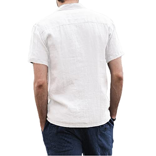 LVCBL Camicia estiva in cotone da uomo a maniche