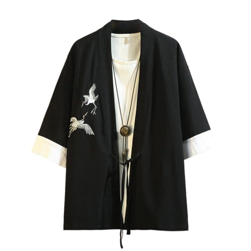 Chemise en coton et lin de chanvre haut de gamme avec broderie rétro