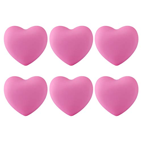 Pomos de puerta POXL, 6 piezas para niños, suaves, con forma de corazón, para niños, para armario, decoración de cajón, armario, armario, cajón 4*3.8*2.4cm rosa
