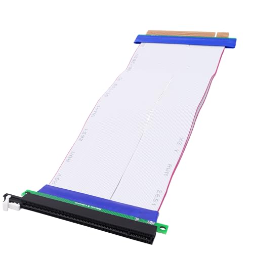 CybNemo PCI-E Express X16 Extension Cable PCI-E 16X Riser Card Motherboard Graphics Card Extension Cable High Speed Express 16X Slot Flex Ribbon Male Female GPU Adapter Cable-20CM