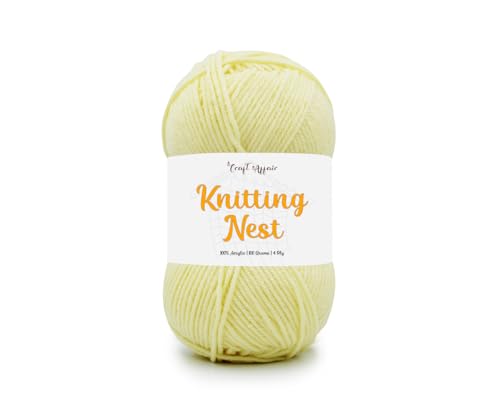 Image of Craft Affair | Knitting Nest Acrylic Yarn (200 Meter, 100 Grams, 2mm) / Woolen Yarn /Acrylic Yarn for Knitting and Crocheting- Cream