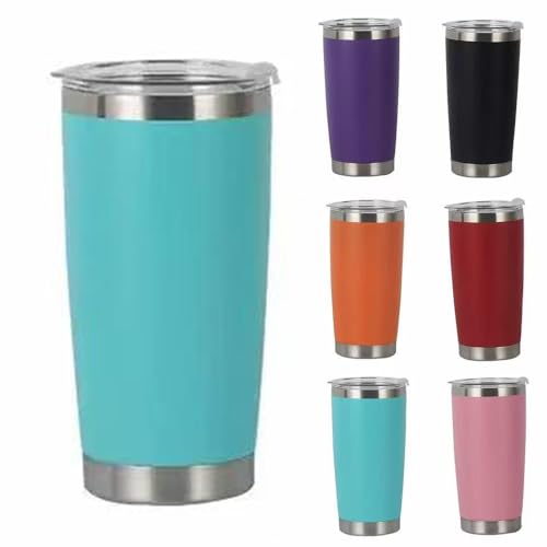 Maideduo 20oz Travel Mug for Chilled Beverages, 600ml Insulated Vacuum Tumbler with Straw and Lid, Double-Walled Coffee Cup Travel Mug, Stainless Steel Wine Tumbler for Iced Coffee, Cocktail (Blue)