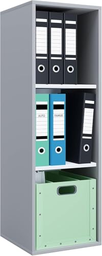 VCM Holzregal stehend | platzsparender Aktenschrank | Maße ca. H. 110 x B. 35 x T. 37 cm | Elegantes Regal | Büroregal – Lona I 3f