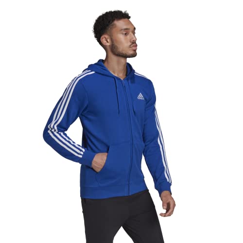 Image of adidas mens Essentials French Terry 3-stripes Full-zip Hoodie