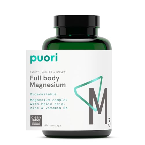 Puori Magnesium Complex Supplement - High Absorption Magnesium Taurinate & Gluconate, Zinc, Vitamin B6 & Malic Acid for Sleep Support, Immune & Bone Health & Muscle Recovery - 120 Vegan Capsules Puori Magnesium Complex Supplement - High Absorption Magnesium Taurinate & Gluconate, Zinc, Vitamin B6 & Malic Acid for Sleep Support, Immune & Bone Health & Muscle Recovery - 120 Vegan Capsules