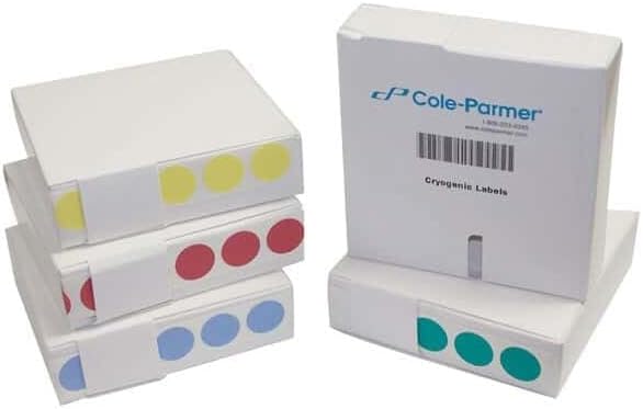 Cole-Parmer Microtube Dot/Circular Labels, Blue, 3/8" Dia; 1000/RL