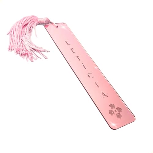 Marca Paginas Livro Presente Personalizado Acrílico Espelho (Rosa Nome)