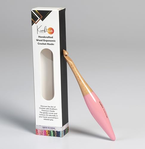 Kraftica Ergonomic Wooden Crochet Hooks Designed...