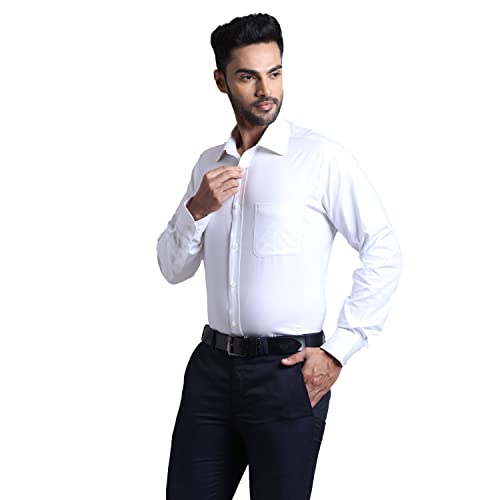 Image of Park Avenue Men's Pure Cotton Structure Pattern Luxus Fit Narrow Collar Full Sleeve Formal Shirt