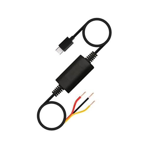 UncleS Cable de control de cable de alimentación DVR para una vigilancia de aparcamiento integral en diferentes entornos, adaptador de material ABS para coches