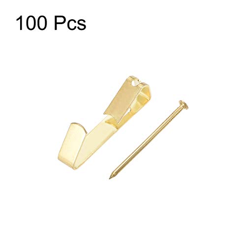 Image of uxcell Picture Hangers with Nails - Photo Frame Hanging Hooks Kit for Wall Mounting - Holds 10 Lbs - 100Pcs