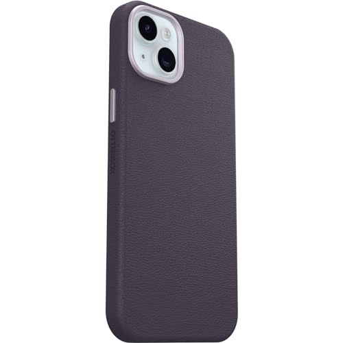 Image of OtterBox iPhone 15 Plus Symmetry Series Cactus Leather for MagSafe - Plum Luxe (Purple), Snaps to MagSafe, Ultra-Sleek, Raised Edges Protect Camera & Screen