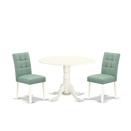 East West Furniture DLAS3-WHI-43 3 Piece Modern Dining Set contain