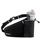 WATERFLY Running Water Bottle Belt: Hydration Fanny Pack Waist Bag for Women Men with Bottle Holder Hip Pack for Runners Walking Hiking Jogging (Bottle Not Included)